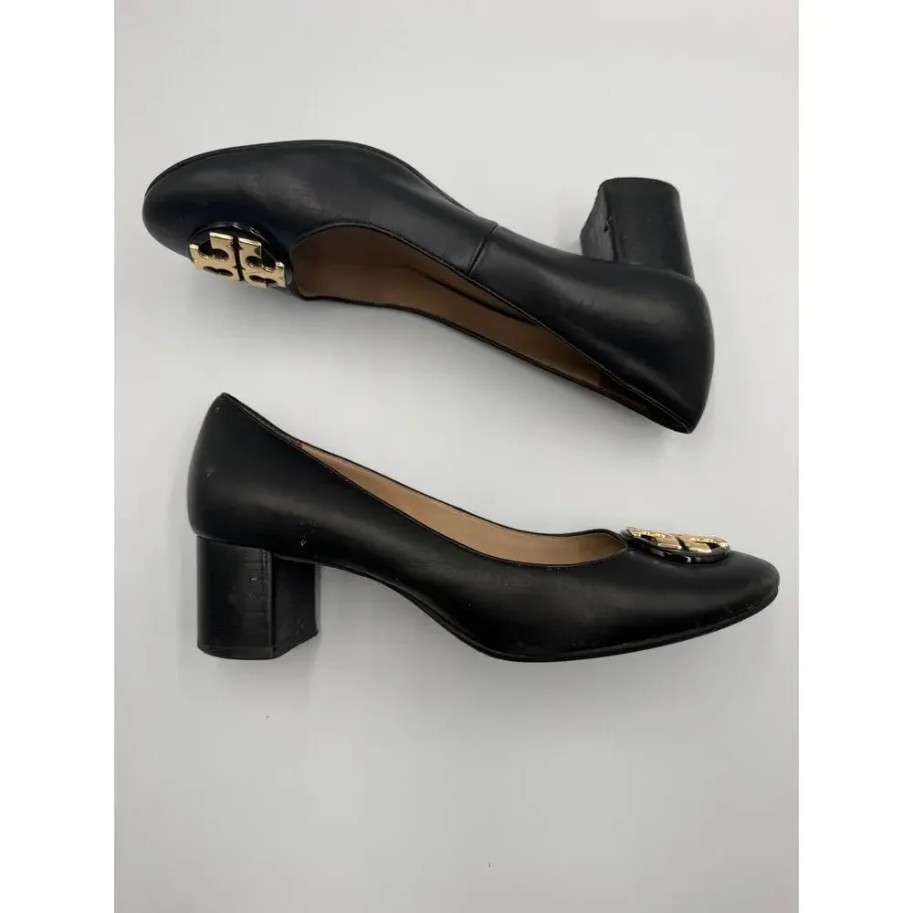 Tory Burch Janey black leather pumps size 8